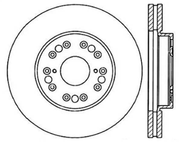 Stoptech - StopTech Sport Drilled/Slotted Brake Rotor Front Left 127.44076L