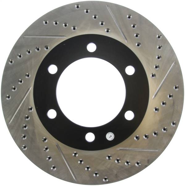 Stoptech - StopTech 00-06 Toyota Tundra / 01-07 Toyota Sequoia Front Left Slotted & Drilled Rotor - 127.44118L