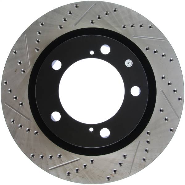 Stoptech - StopTech 07-09 Toyota Tundra / 08-09 Toyota Sequoia Front Right Slotted & Drilled Rotor - 127.44156R