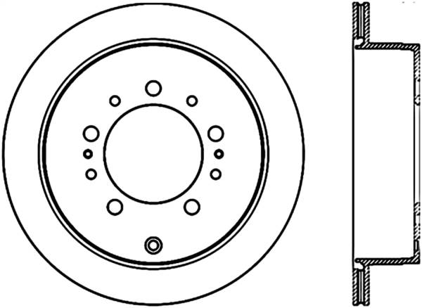 Stoptech - StopTech 08-11 Lexus LX570 Slotted & Drilled Rear Left Rotor - 127.44157CL