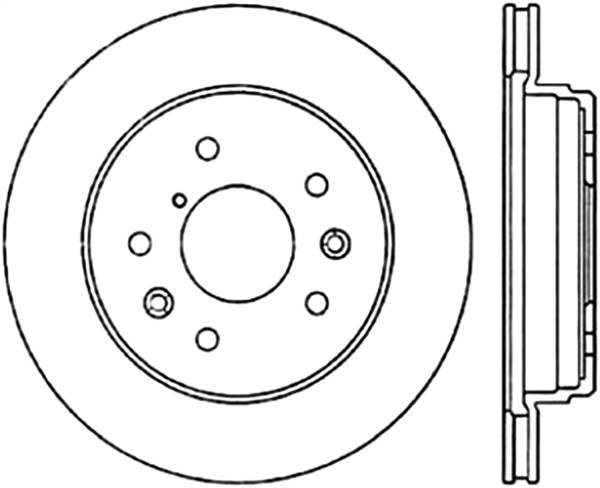 Stoptech - StopTech 86-92 Mazda RX-7 Slotted & Drilled Left Rear Rotor - 127.45024L