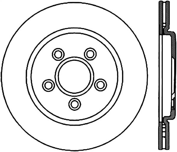 StopTech - StopTech Sport Drilled/Slotted Brake Rotor; Rear Left