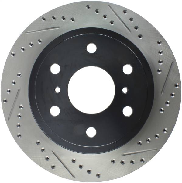 Stoptech - StopTech 07-10 GMC Sierra (w/ Rear Drum) / 07-09 GMC Yukon Rear Left Slotted & Drilled Rotor - 127.66065L