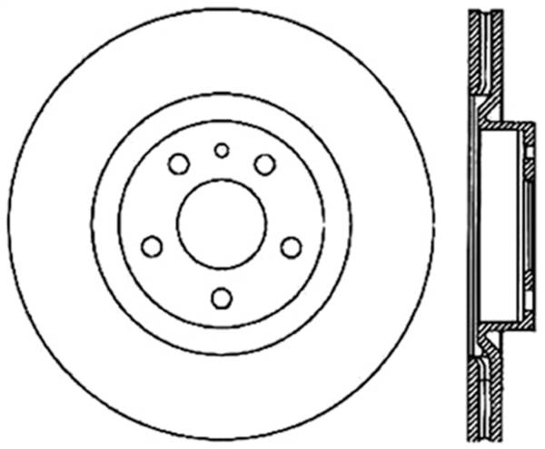 StopTech - StopTech Sport Cross Drilled Brake Rotor; Rear Left