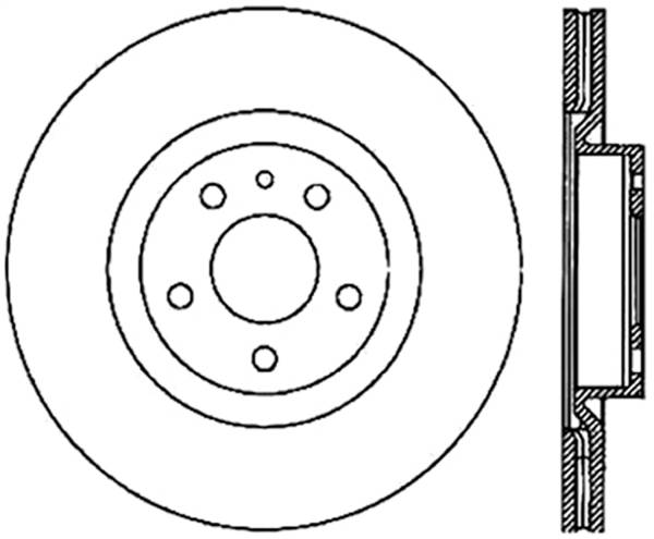 StopTech - StopTech Sport Cross Drilled Brake Rotor; Rear Right