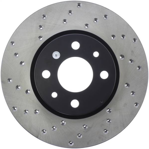 StopTech - StopTech Sport Cross Drilled Brake Rotor; Front Right