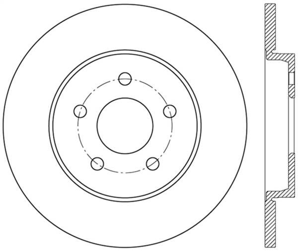 StopTech - StopTech Sport Cross Drilled Brake Rotor; Rear Left