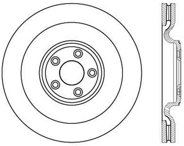 StopTech - StopTech Sport Cross Drilled Brake Rotor; Front Right