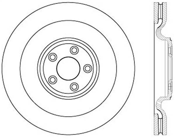 StopTech - StopTech Sport Cross Drilled Brake Rotor; Rear Right