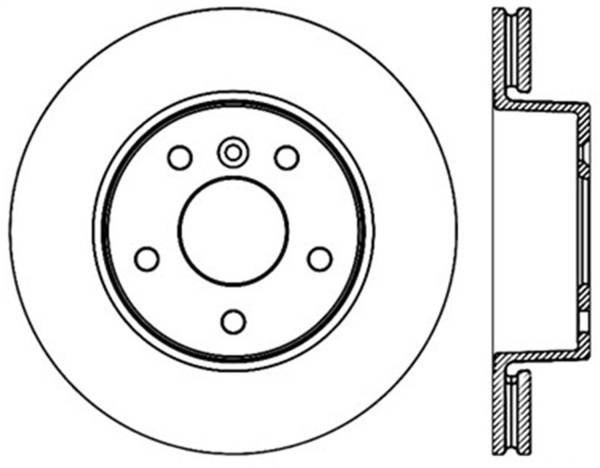 StopTech - StopTech Sport Cross Drilled Brake Rotor; Front Left