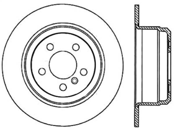 StopTech - StopTech Sport Cross Drilled Brake Rotor; Rear Left