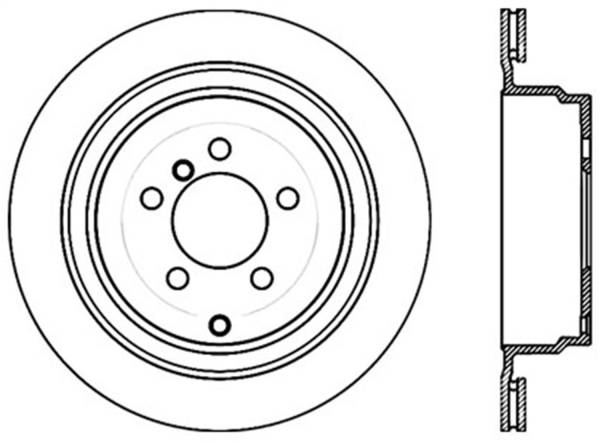 StopTech - StopTech Sport Cross Drilled Brake Rotor; Rear Left