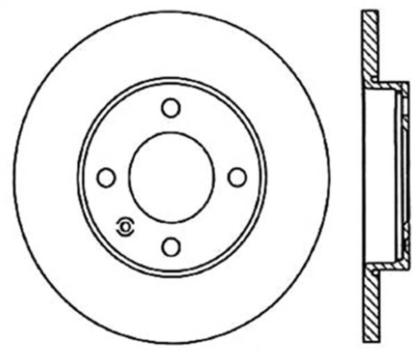 StopTech - StopTech Sport Cross Drilled Brake Rotor; Front Left