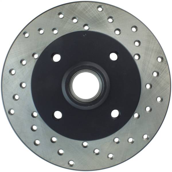 StopTech - StopTech Sport Cross Drilled Brake Rotor; Rear Left