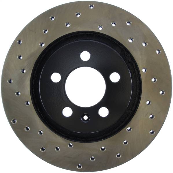 StopTech - StopTech Sport Cross Drilled Brake Rotor; Front Right