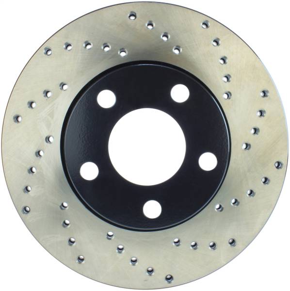 StopTech - StopTech Sport Cross Drilled Brake Rotor; Front Left