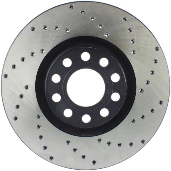 StopTech - StopTech Sport Cross Drilled Brake Rotor; Front Left