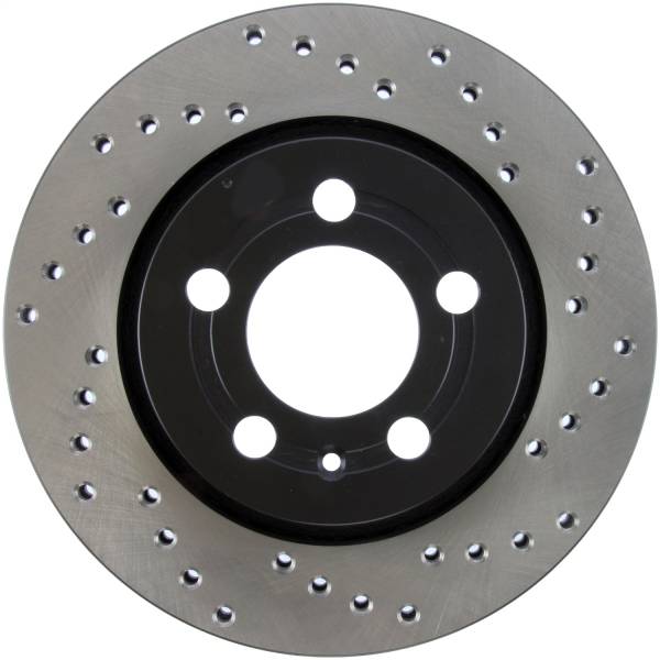 StopTech - StopTech Sport Cross Drilled Brake Rotor; Rear Left