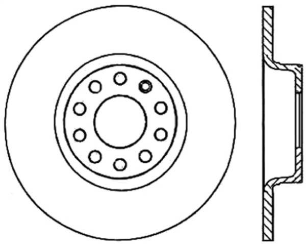 StopTech - StopTech Sport Cross Drilled Brake Rotor; Rear Right