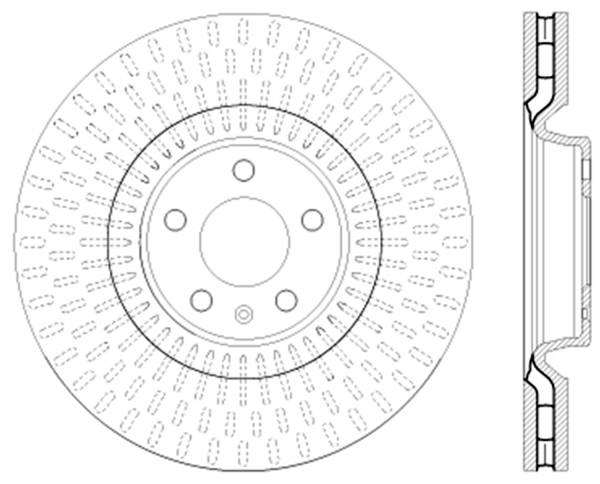 StopTech - StopTech Sport Cross Drilled Brake Rotor; Front Left