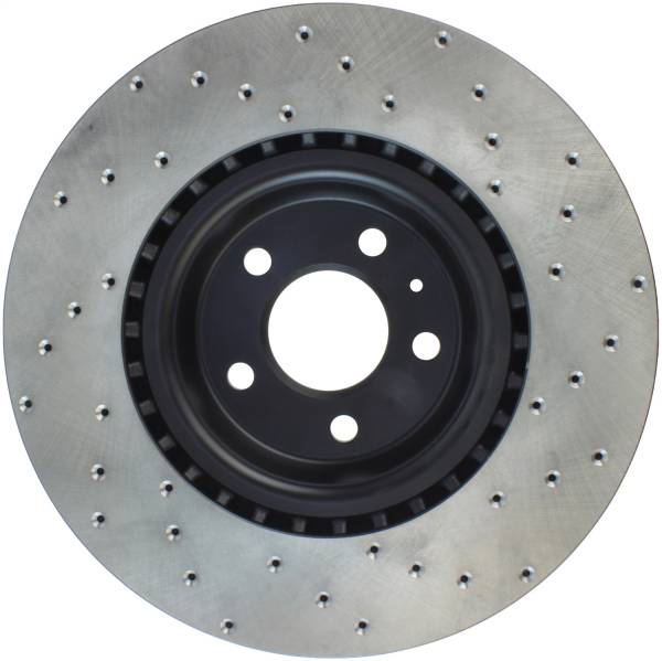 StopTech - StopTech Sport Cross Drilled Brake Rotor; Front Right