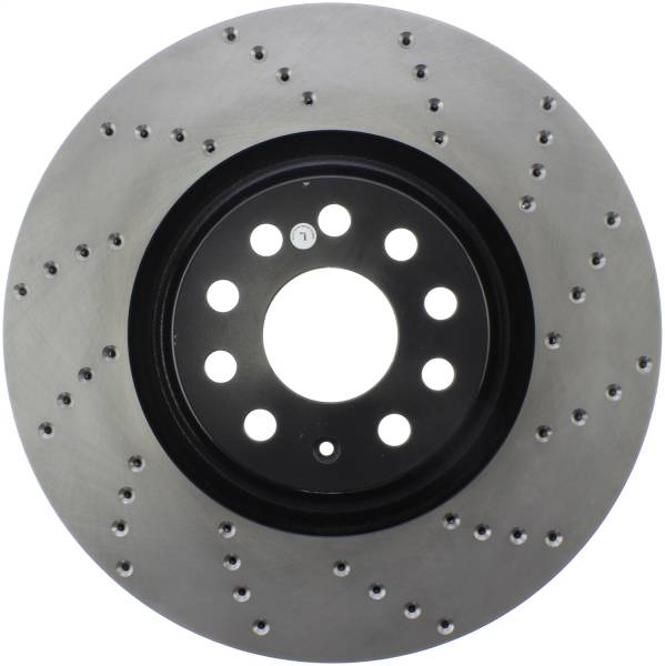 StopTech - StopTech Sport Cross Drilled Brake Rotor; Front Left