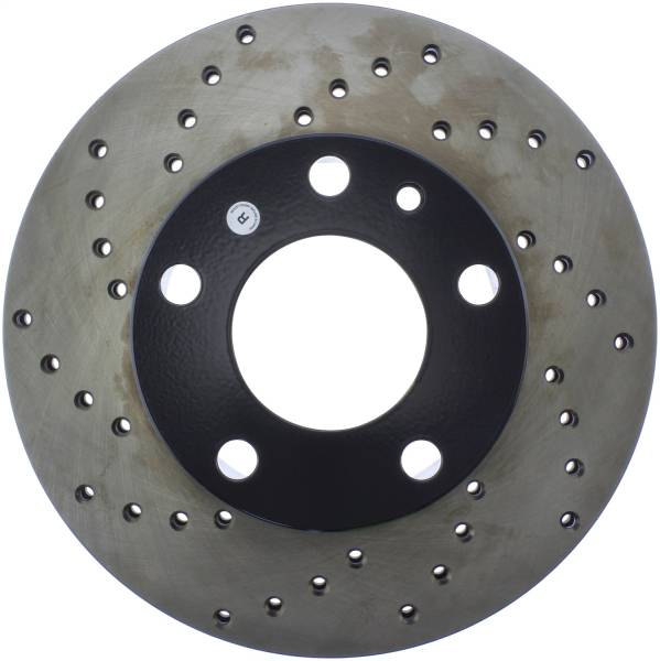 StopTech - StopTech Sport Cross Drilled Brake Rotor; Front Right