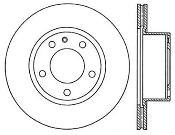 StopTech - StopTech Sport Cross Drilled Brake Rotor; Front Left