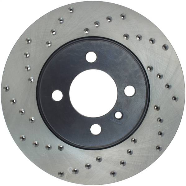 StopTech - StopTech Sport Cross Drilled Brake Rotor; Front Right