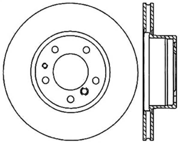 StopTech - StopTech Sport Cross Drilled Brake Rotor; Front Left