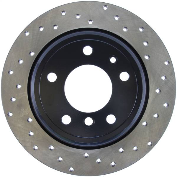 StopTech - StopTech Sport Cross Drilled Brake Rotor; Rear Left