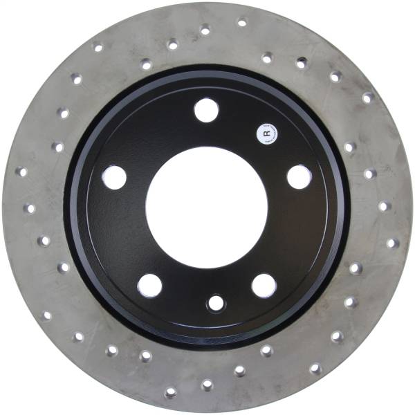 StopTech - StopTech Sport Cross Drilled Brake Rotor; Rear Right