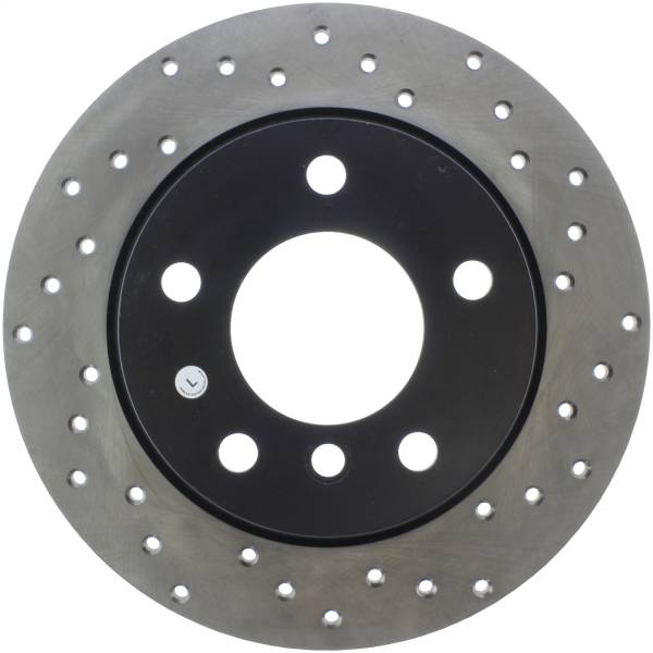 StopTech - StopTech Sport Cross Drilled Brake Rotor; Rear Left