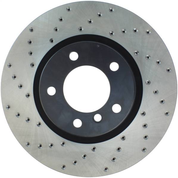 StopTech - StopTech Sport Cross Drilled Brake Rotor; Front Right