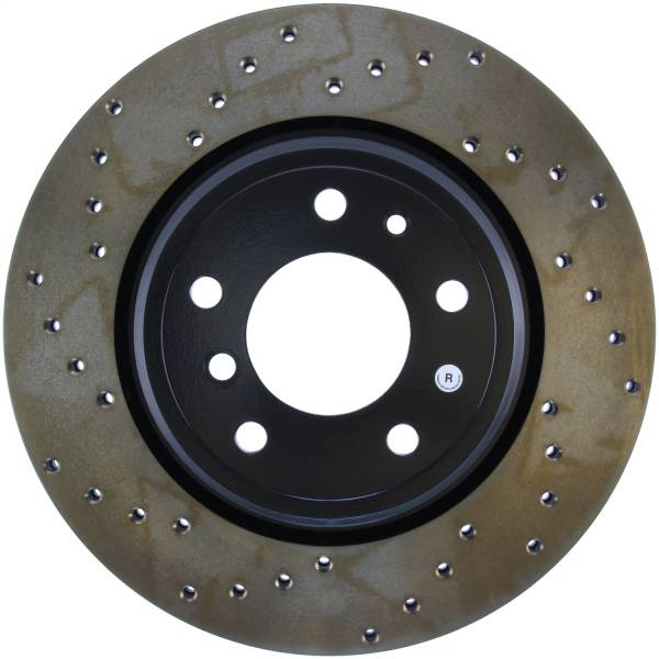 StopTech - StopTech Sport Cross Drilled Brake Rotor; Rear Right