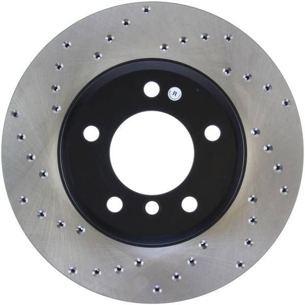 StopTech - StopTech Sport Cross Drilled Brake Rotor; Front Right