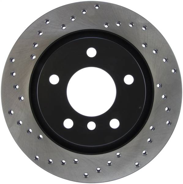 StopTech - StopTech Sport Cross Drilled Brake Rotor; Rear Right