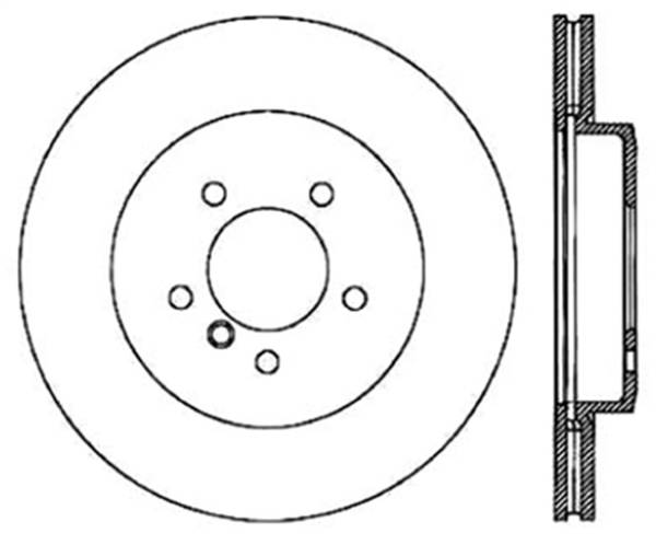 StopTech - StopTech Sport Cross Drilled Brake Rotor; Front Left