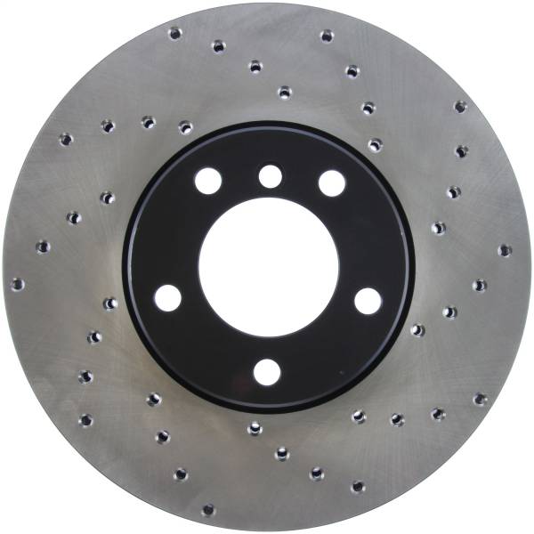 StopTech - StopTech Sport Cross Drilled Brake Rotor; Front Left