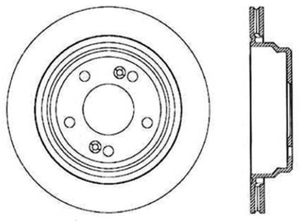 StopTech - StopTech Sport Cross Drilled Brake Rotor; Rear Left