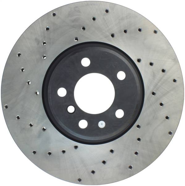 StopTech - StopTech Sport Cross Drilled Brake Rotor; Front Right