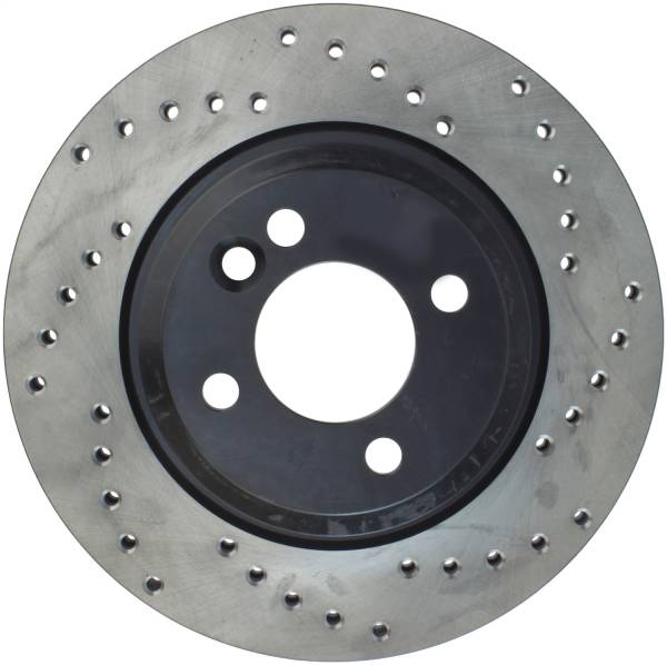 StopTech - StopTech Sport Cross Drilled Brake Rotor; Front Left