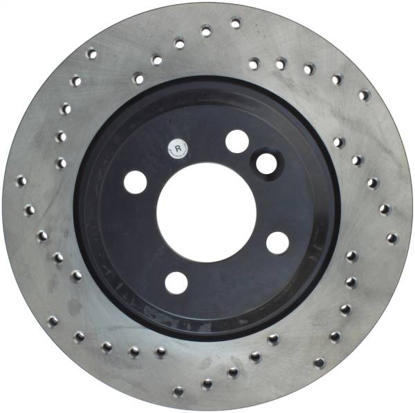 StopTech - StopTech Sport Cross Drilled Brake Rotor; Front Right