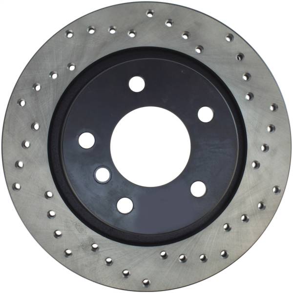 StopTech - StopTech Sport Cross Drilled Brake Rotor; Rear Left