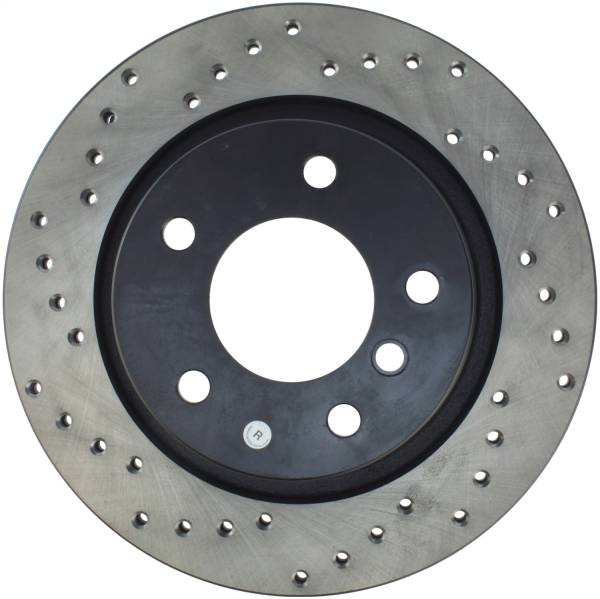 StopTech - StopTech Sport Cross Drilled Brake Rotor; Rear Right