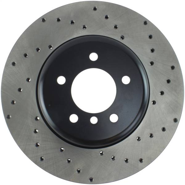 StopTech - StopTech Sport Cross Drilled Brake Rotor; Front Left