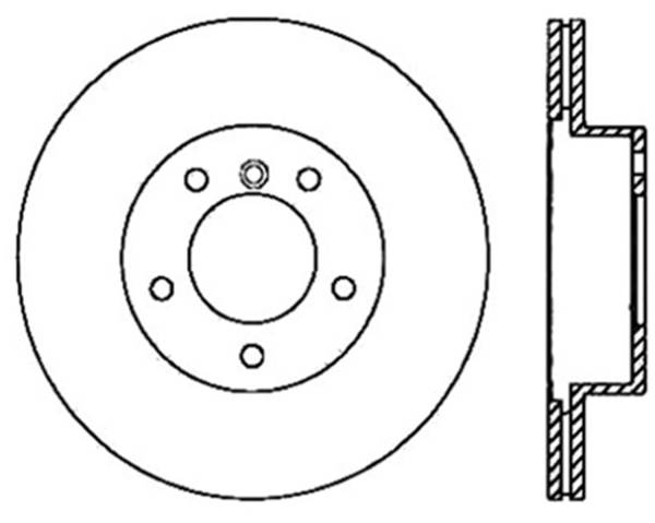 StopTech - StopTech Sport Cross Drilled Brake Rotor; Front Left