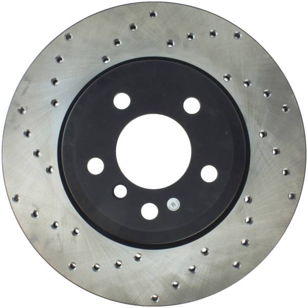 StopTech - StopTech Sport Cross Drilled Brake Rotor; Front Right