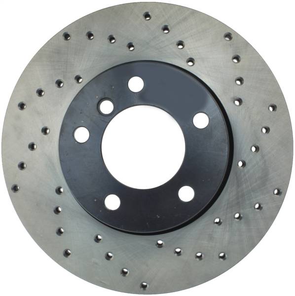 StopTech - StopTech Sport Cross Drilled Brake Rotor; Front Left