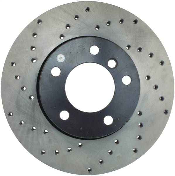 StopTech - StopTech Sport Cross Drilled Brake Rotor; Front Right